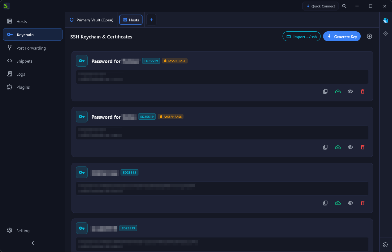 Shellit Keychain Vault — Zero-Knowledge локальное хранилище ключей